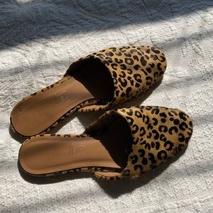 Cheetah Mohair Slides